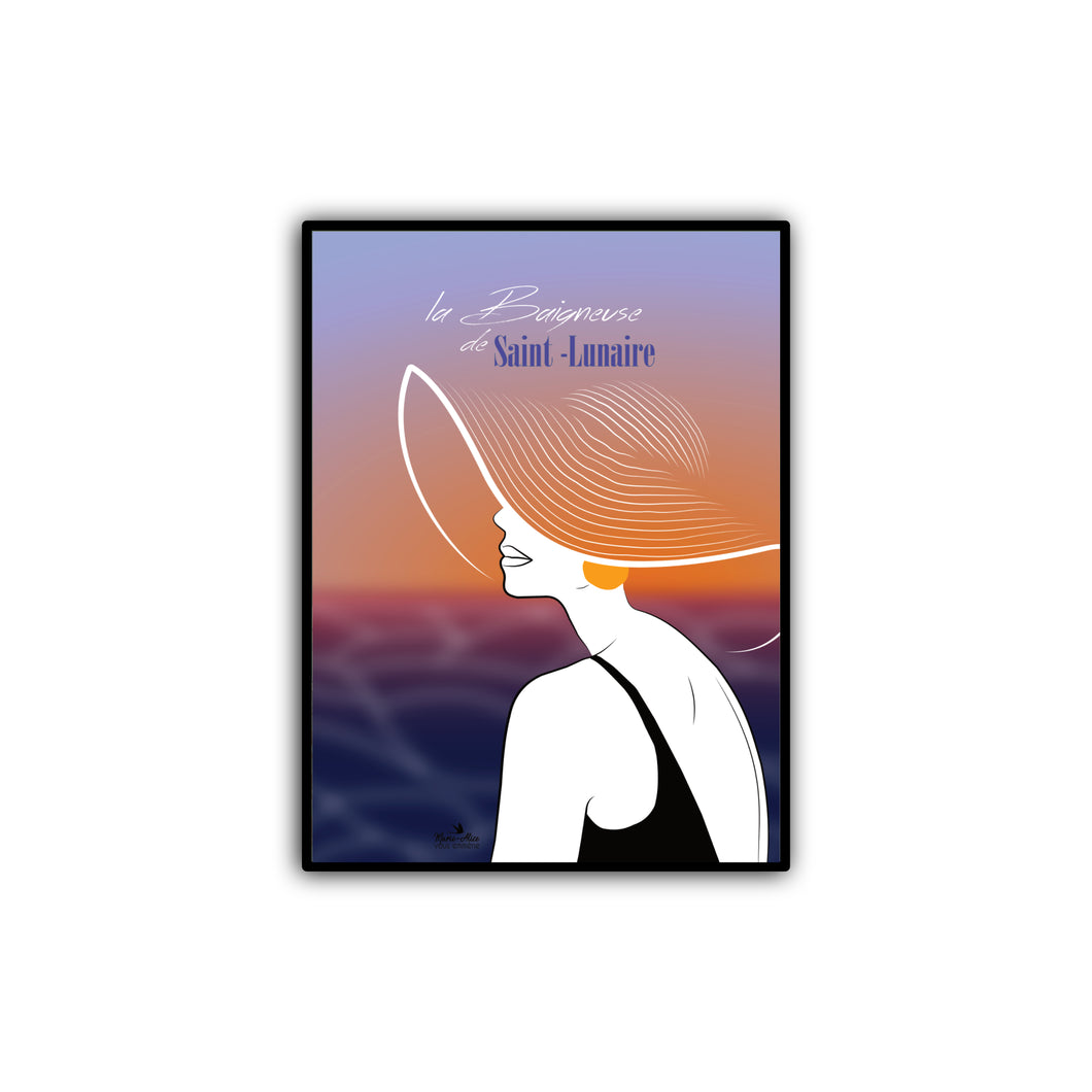 affiche miniature la baigneuse de saint-lunaire