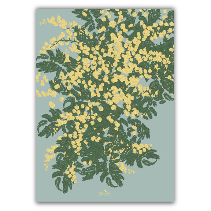 Affiche mimosa, format: 50 X 70 cm. Création : Marie-Alice vous emmène