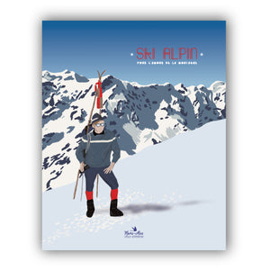 AFFICHE MONTAGNE - VINTAGE - SKI ALPIN - POUR L'AMOUR DE LA MONTAGNE