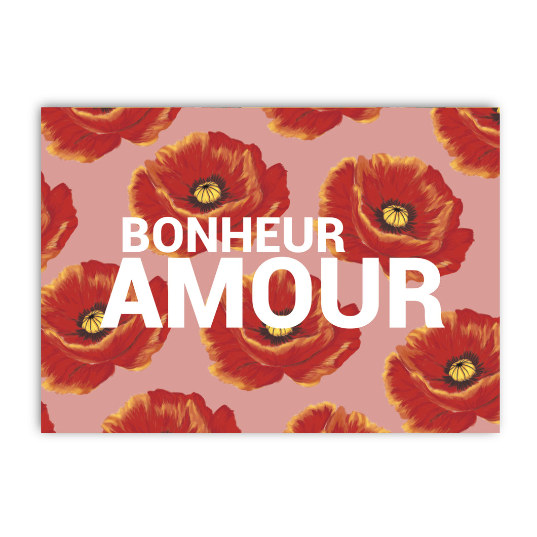 carte coquelicot - bonheur / amour par Marie-Alice vous emmène. Papeterie française