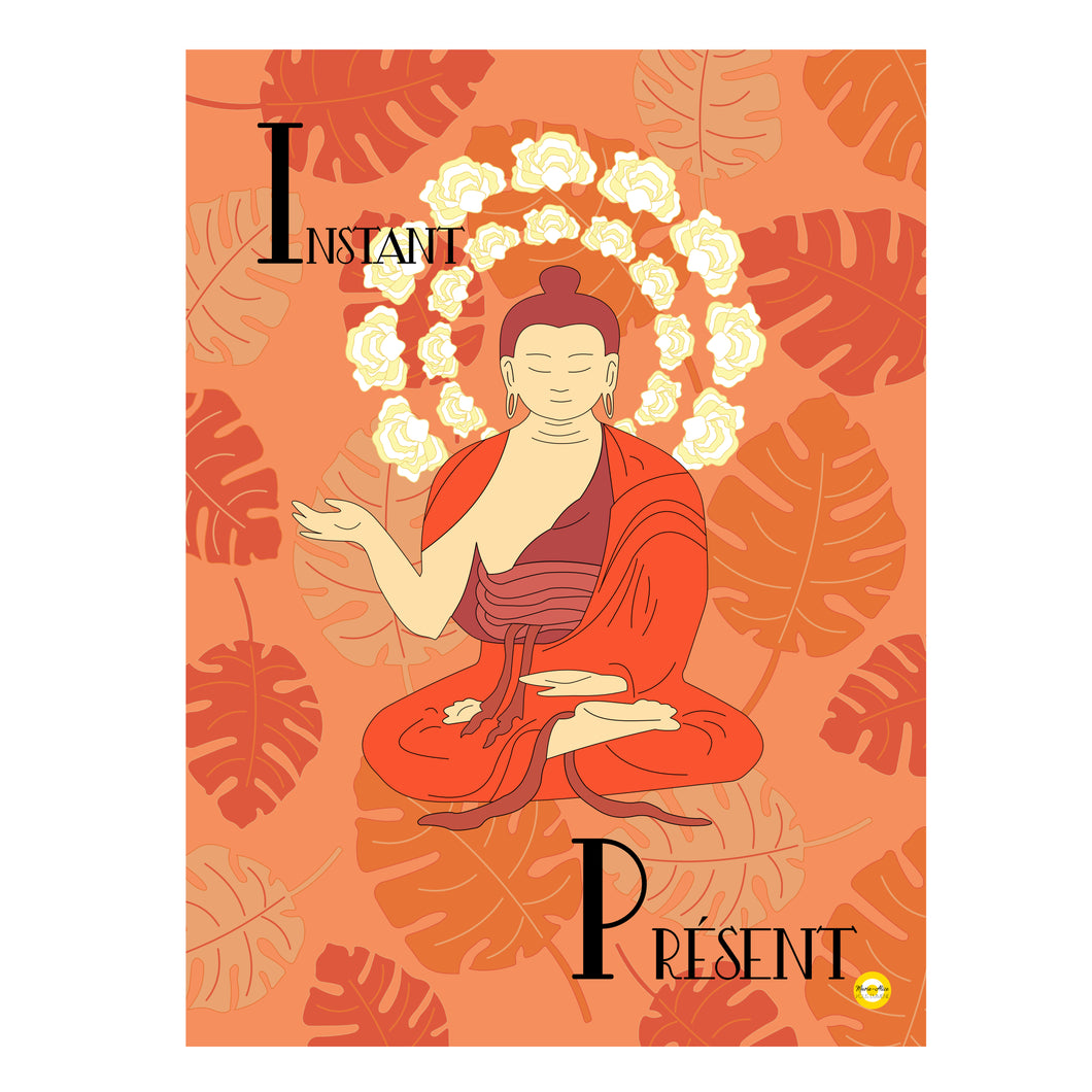 illustration poster zen yoga orange marie alice vous emmene 