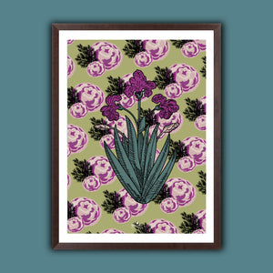 decoration murale iris vert anis avec cadre marie alice vous emmene 
