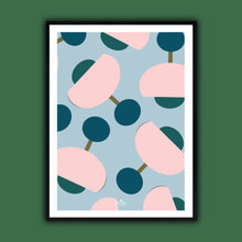 Charger l&#39;image dans la galerie, affiche geometrie avec cadre bleu