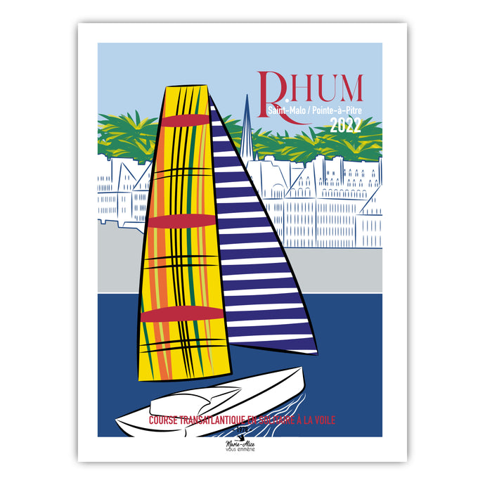 affiche la route du rhum 2022 marie alice vous emmene 