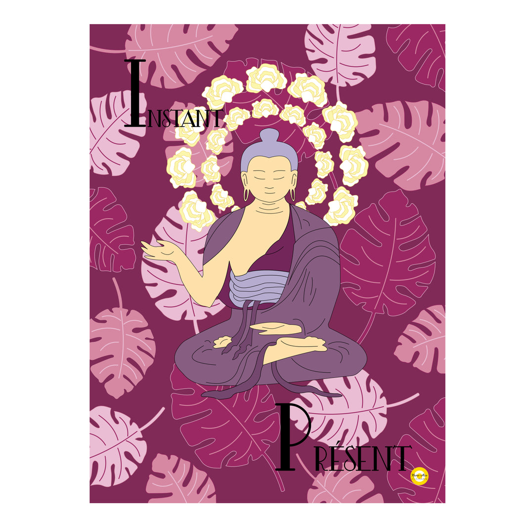 illustration poster instant present zen yoga violet marie alice vous emmene