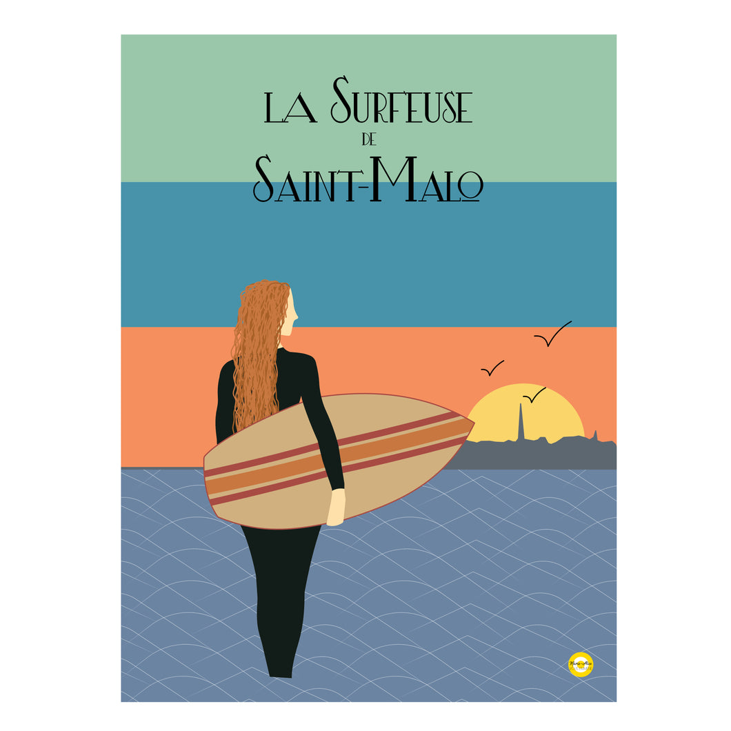 AFFICHE - LA SURFEUSE DE SAINT-MALO