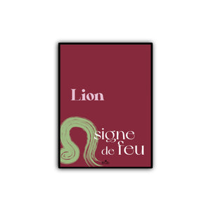 affiche miniature signe astrologique lion 
